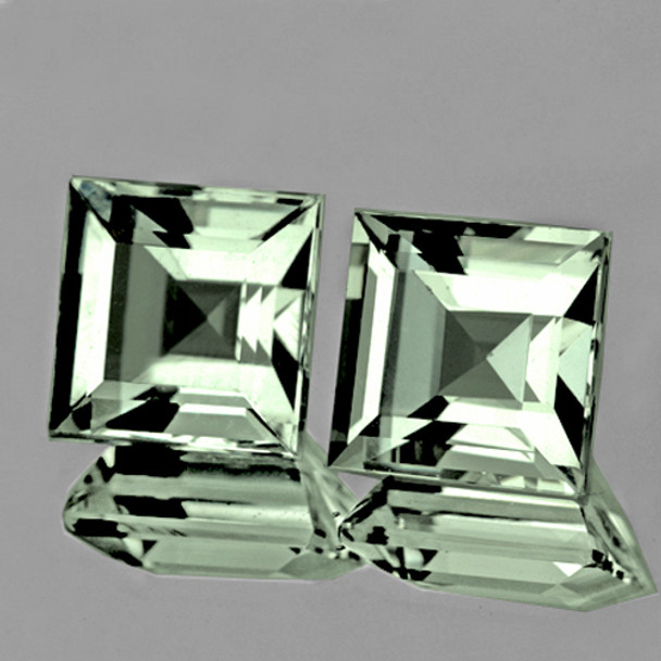 7.00 mm Square 2 pcs AAA Luster Natural Sparkling Green Amethyst [Flawless-VVS]