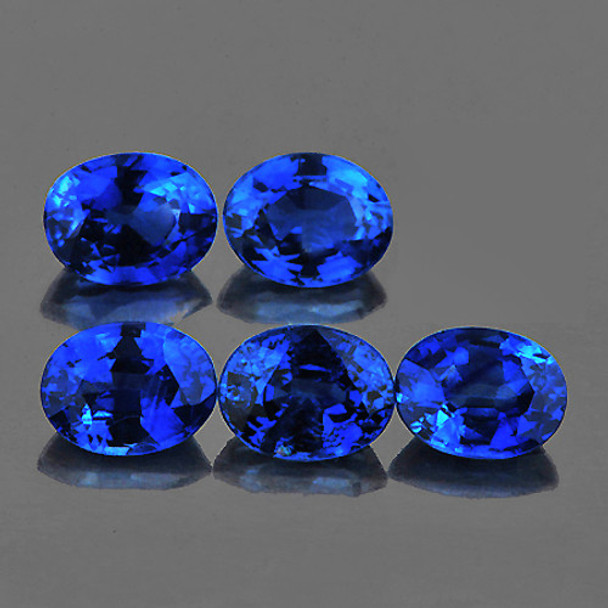 4x3 mm Oval 5 pcs AAA Fire Luster Natural Brilliant Intense Blue Sapphire [Flawless-VVS]