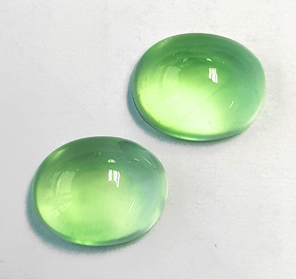 11x9 mm Oval 2 piece AAA Brilliant Luster Natural Mint Green Chalcedony Prehnite [Flawless-VVS]