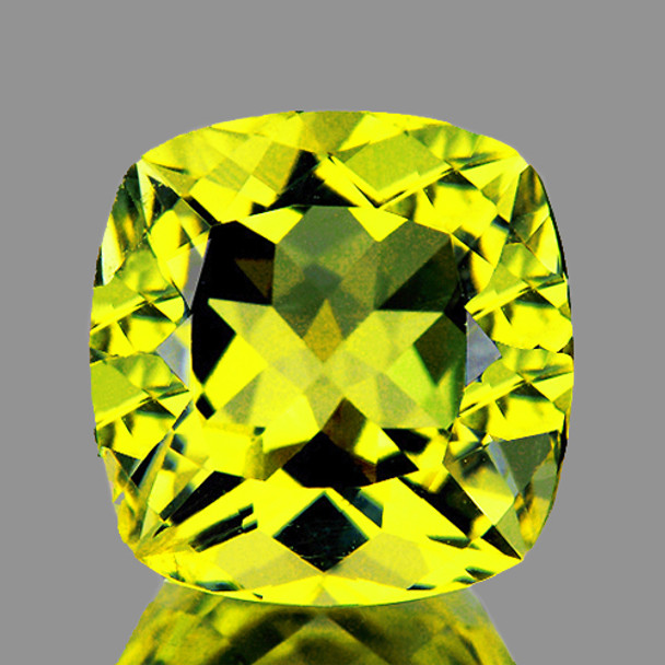 23.5x23 mm Cushion 51.28cts AAA Top Fire Luster Natural Green Gold Lemon Quartz [Flawless-VVS]