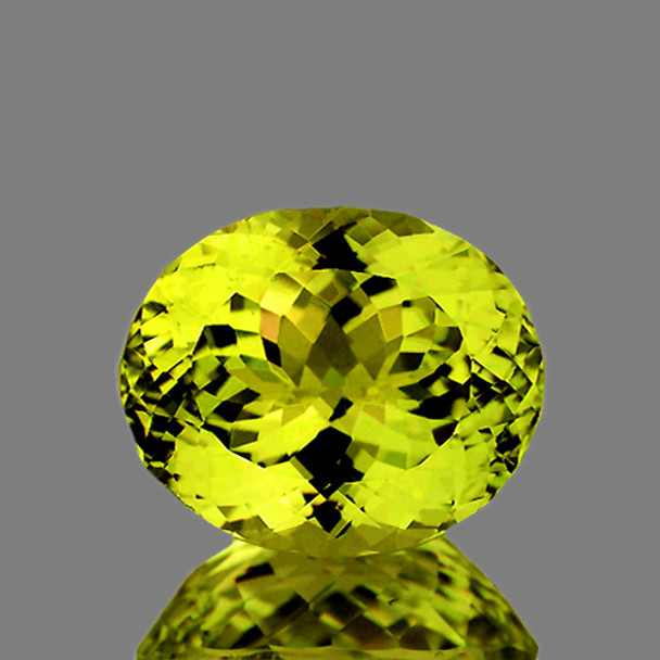 29x24 mm Oval 74.32cts AAA Top Fire Luster Natural Green Gold Lemon Quartz [Flawless-VVS]