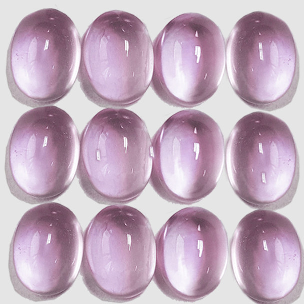 7x5 mm Oval Cabochon 12 pieces Natural AAA Pastel Pink Rose Quartz {Flawless-VVS}