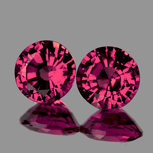 5.50 mm Round 2 pcs AAA Fire Natural Pink Rhodolite Garnet [Flawless-VVS]