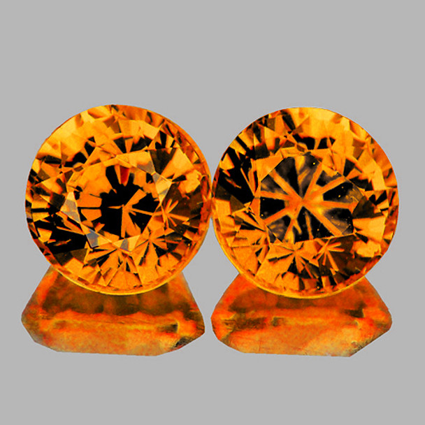 4.80 mm Round 2 pieces AAA Fire Sparkles Natural Intense Golden Yellow Sapphire [Flawless-VVS]-AAA Grade