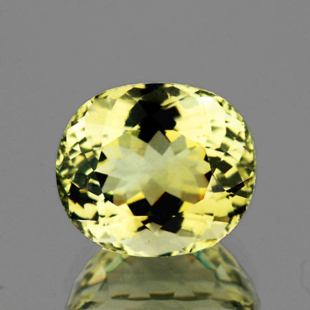 11.5x10 mm Oval 4.44ct AAA Fire Luster Natural Mint Yellow Scapolite [Flawless-VVS]