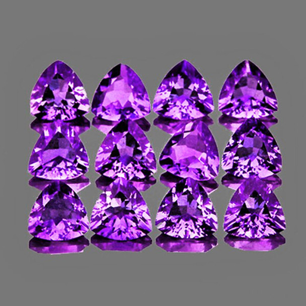 4.00 mm Trillion 12 pieces AAA Fire Luster Natural Purple Amethyst [Flawless-VVS]