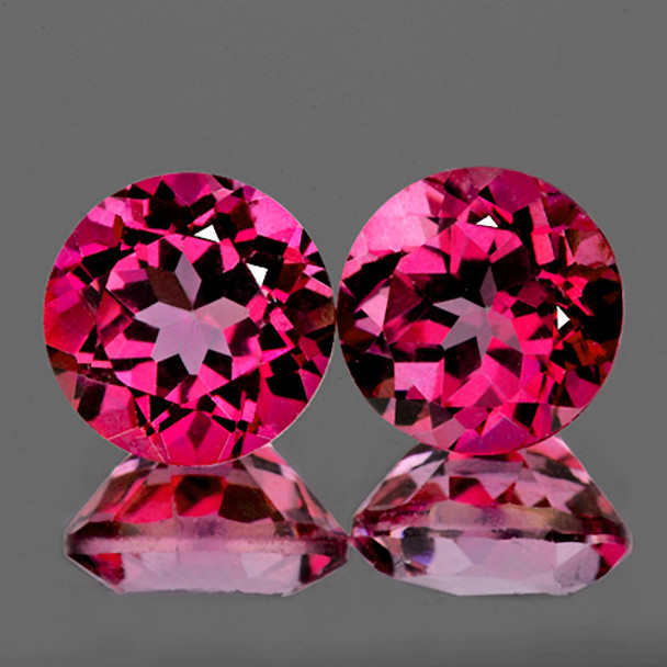7.00 mm Round 2 pcs AAA Luster Natural Sweet Red Pink Topaz [Flawless-VVS]-AAA Grade