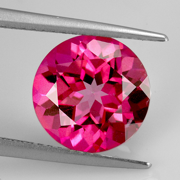 7.00 mm Round 1 piece AAA Luster Natural Sweet Red Pink Topaz [Flawless-VVS]-AAA Grade