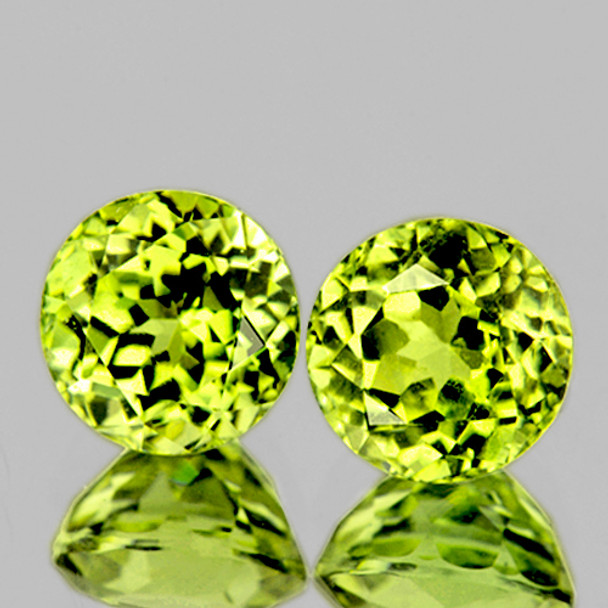 4.00 mm Round 2pcs AAA Fire Luster Natural Brilliant Canary Yellow Mali Garnet [Flawless-VVS]