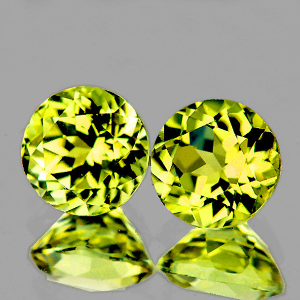 5.00 mm Round 2pcs AAA Fire Luster Natural Brilliant Canary Yellow Mali Garnet [Flawless-VVS]