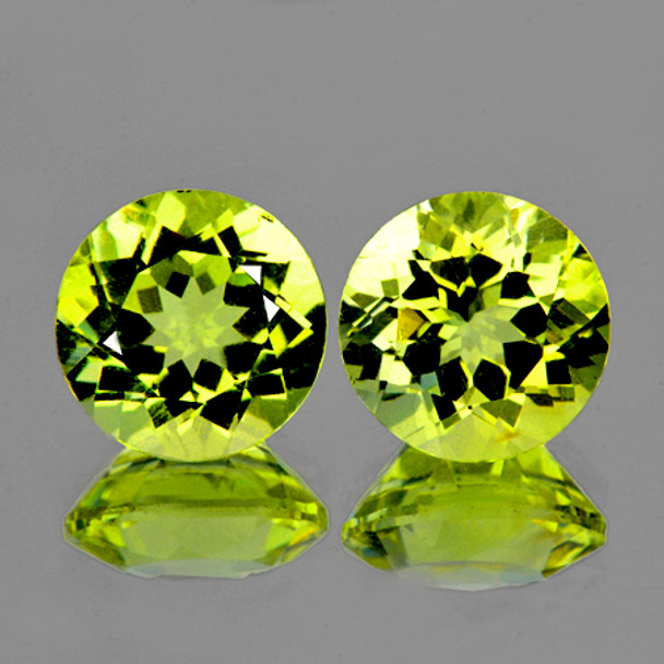 3.70 mm Round 2pcs AAA Fire Luster Natural Brilliant Canary Yellow Mali Garnet [Flawless-VVS]