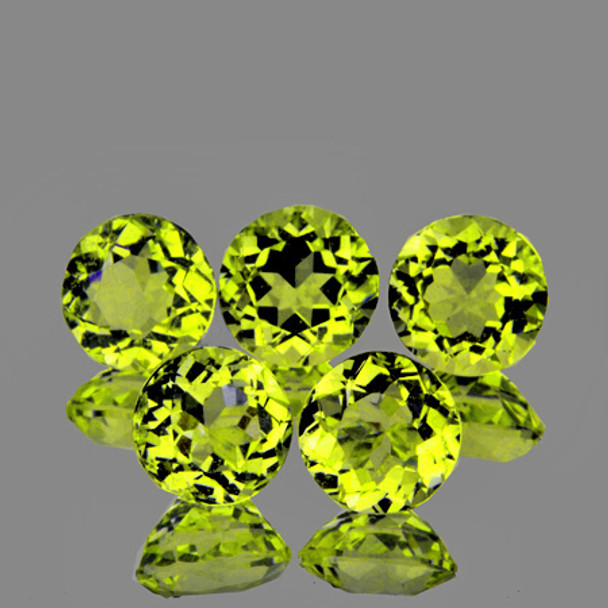 3.20 mm Round 5pcs AAA Fire Luster Natural Brilliant Canary Yellow Mali Garnet [Flawless-VVS]