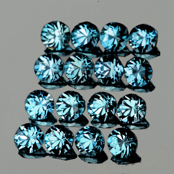 1.50 mm Round Machine Cut 50pcs Natural Intense Ice Blue Sapphire [Flawless-VVS]