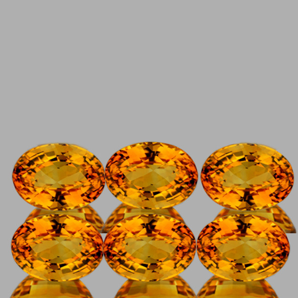 6x4 mm Oval Checker 6 pcs AAA Luster Natural Golden Orange Citrine [Flawless-VVS]