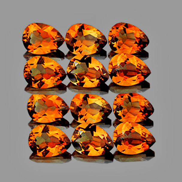 5x4 mm Pear 12 pieces Fire Luster Natural Golden Orange Citrine [Flawless-VVS]