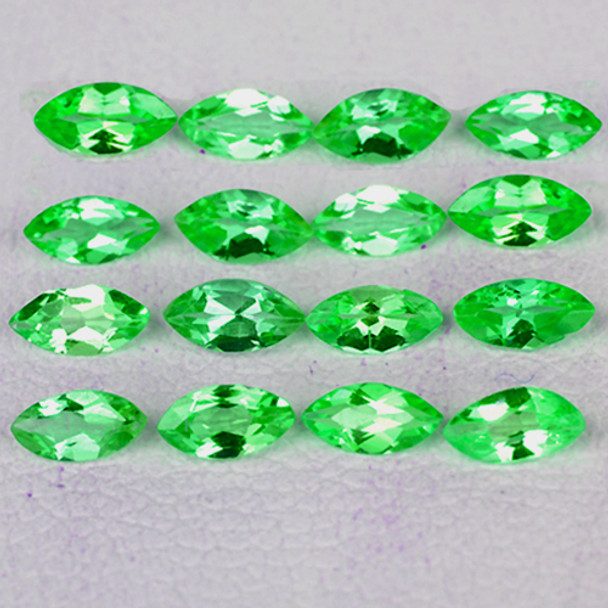 3.5x2 mm Marquise 16 pieces AAA Luster Natural Chrome Green Tsavorite Garnet [VVS]