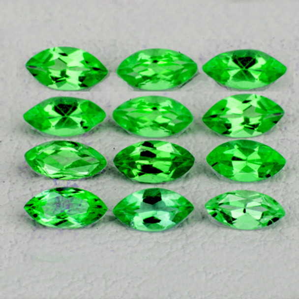 4x2 mm Marquise 12 pcs AAA Luster Natural Sparkling Chrome Green Tsavorite Garnet [Flawless-VVS]