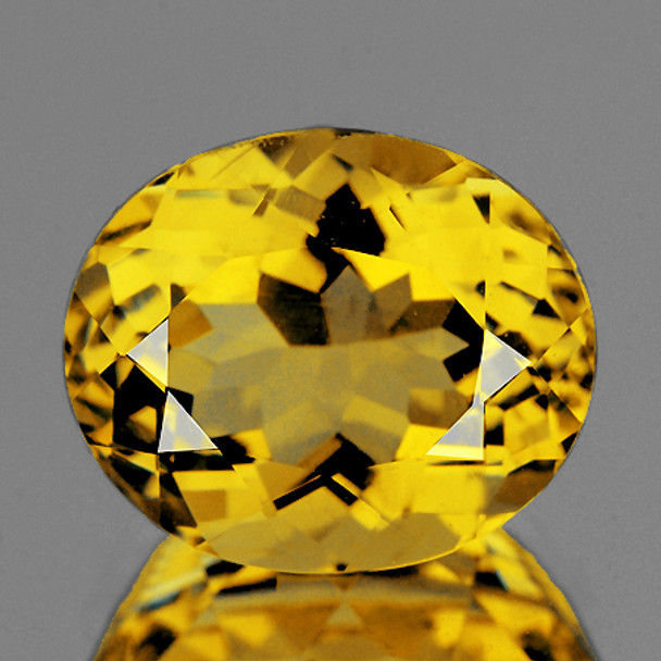 13.5x11.5 mm Oval 7.07ct Brilliant Luster Natural Intense Golden Yellow Beryl 'Heliodor' [Flawless-VVS]
