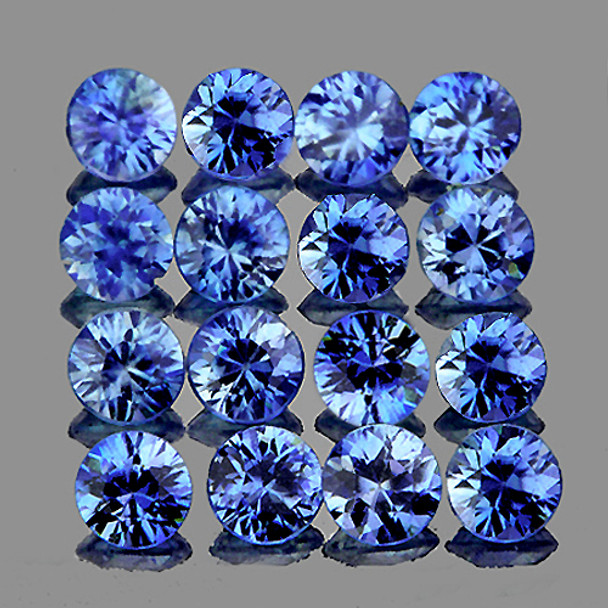 1.70 mm Round 35 pieces AAA Fire Luster Natural Intense Ceylon Blue Sapphire [Flawless-VVS]