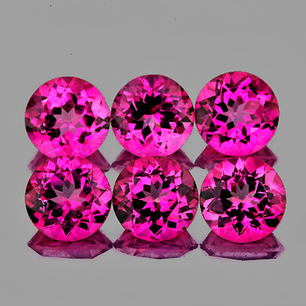 5.50 mm Round 6 pcs AAA Luster Natural Hot Pink Topaz [Flawless-VVS]