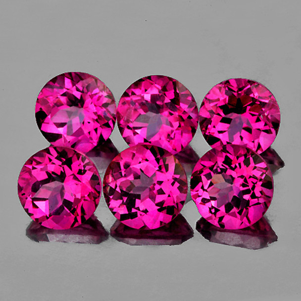 5.20 mm Round 6 pcs AAA Luster Natural Hot Pink Topaz [Flawless-VVS]-AAA Grade
