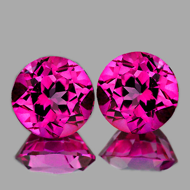 9.00 mm Round 2 pcs AAA Luster Natural Hot Pink Topaz [Flawless-VVS]-AAA Grade