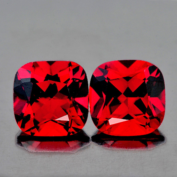 11.00 mm Cushion 2 pcs AAA Top Luster Natural Red Topaz [Flawless-VVS]