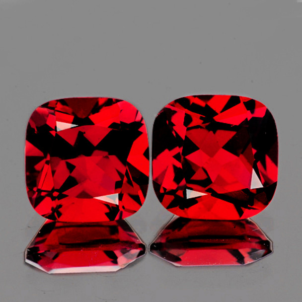 10.00 mm Cushion 2 pcs AAA Top Luster Natural Red Topaz [Flawless-VVS]