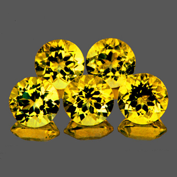 3.50 mm Round 5 pieces AAA Fire Luster Natural Brilliant Intense Yellow Mali Garnet [Flawless-VVS]