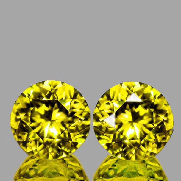 4.50 mm Round 2 pcs AAA Fire Luster Natural Brilliant Yellow Mali Garnet [Flawless-VVS]