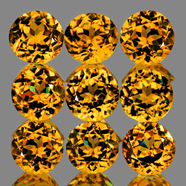 2.70 mm Round 9 pieces AAA Fire Luster Natural Brilliant Honey Yellow Mali Garnet [VVS]