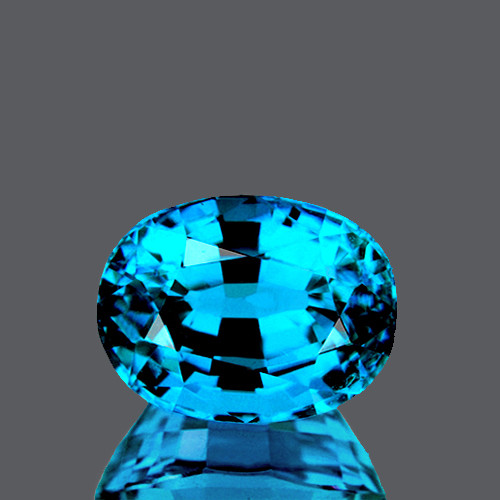 9x6 mm Oval 4.10cts AAA Fire Luster Natural Electric Blue Zircon