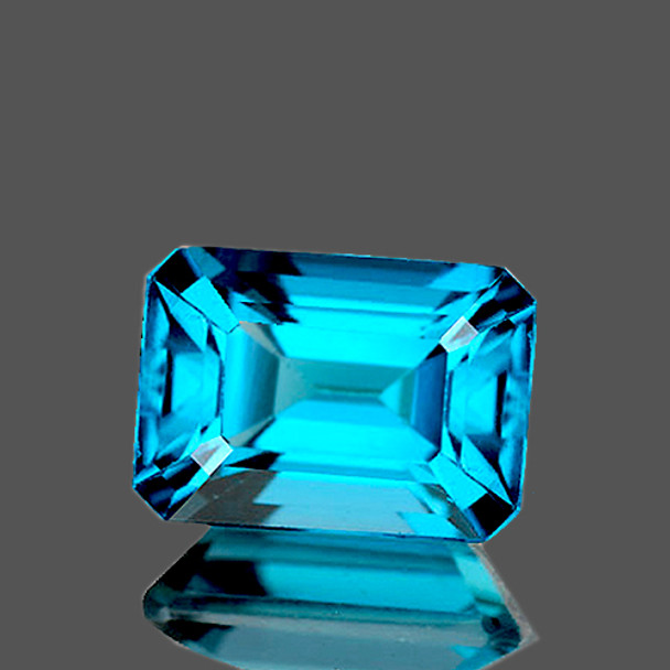 8.5x6 mm Octagon 3.82cts AAA Fire Luster Natural Electric Blue Zircon [Flawless-VVS]-Free Certificate