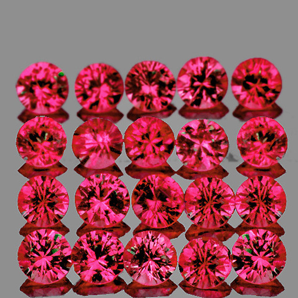 1.20 mm Round Machine Cut 100 pcs Superb Luster Natural Brilliant Pink Red Ruby [Flawless-VVS]-AAA Grade