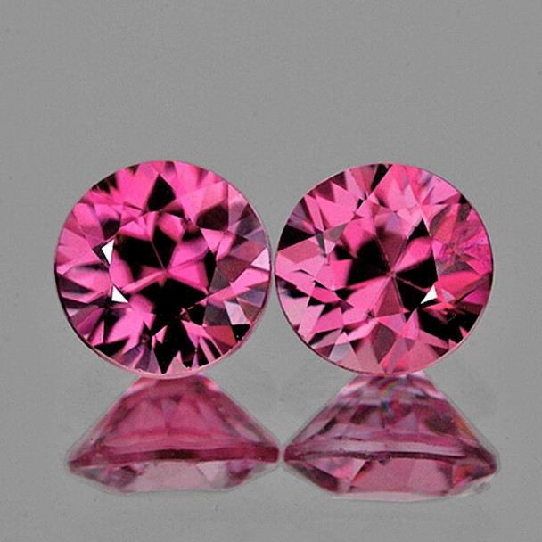 3.70 mm Round 2pcs Superb Luster Natural Intense Pink Sapphire [Flawless-VVS]-AAA Grade