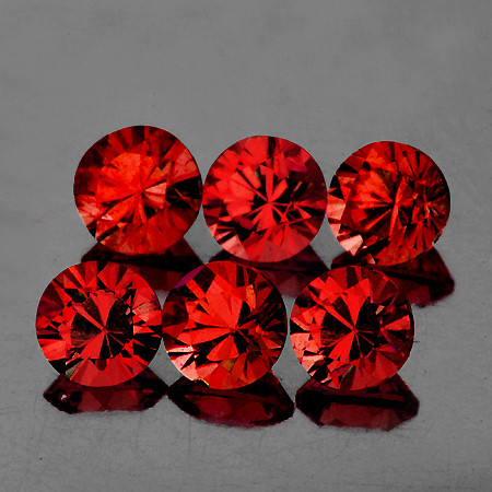 4.80 mm Round Diamond Cut 6pcs Natural Red Mozambique Garnet