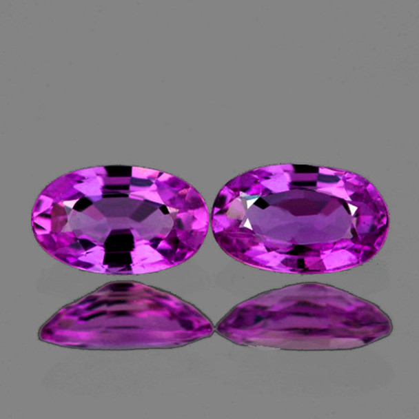 5x3 mm Oval 2 pcs AAA Luster Natural Brilliant Pink Purple Sapphire [Flawless-VVS]