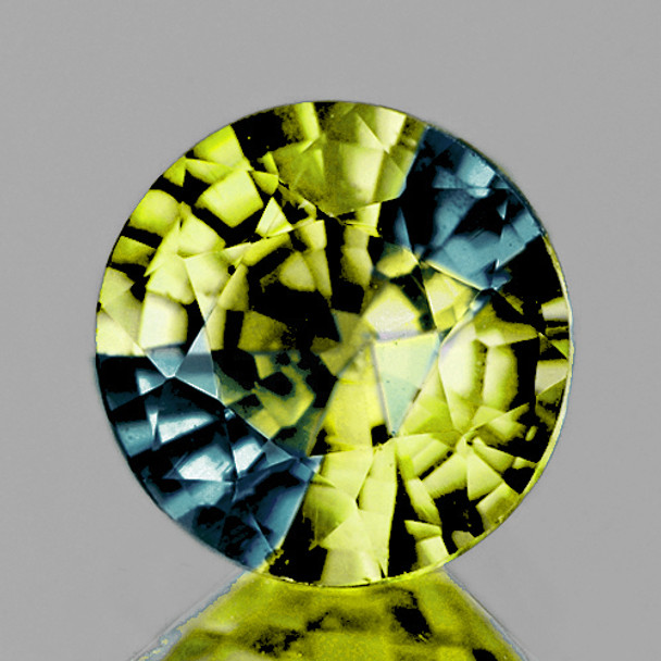 5.00 mm Round 0.63ct AAA Luster Natural Madagascar Bi-Color Blue Yellow Sapphire [Flawless-VVS]