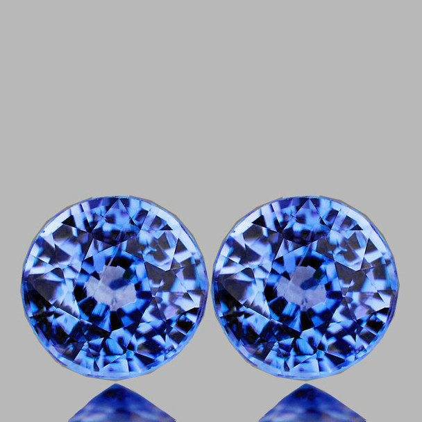 4.00 mm Round 2 pieces AAA Fire Luster Natural Ceylon Blue Sapphire [Flawless-VVS]