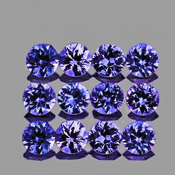 2.60 mm Round Machine Cut 12 pcs Natural Violet-Blue Sapphire [Flawless-VVS]