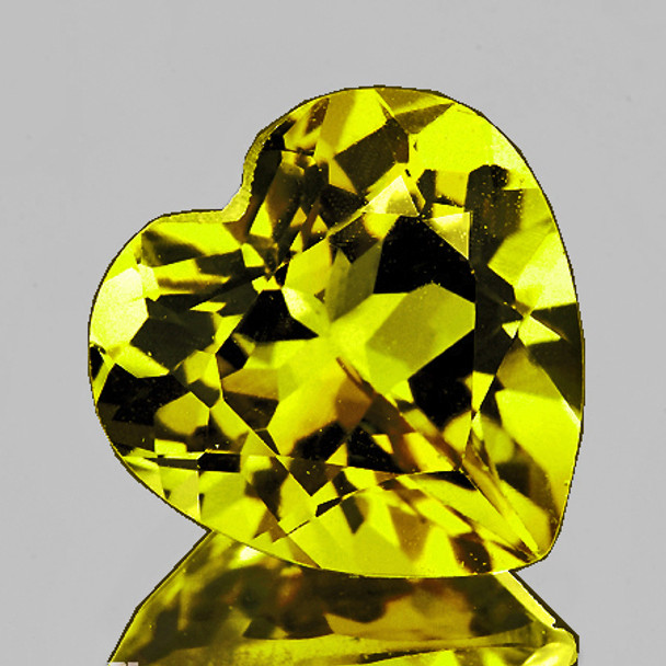 6.50 mm Heart 1.34ct AAA Luster Natural Brilliant Canary Yellow Mali Garnet [Flawless-VVS]