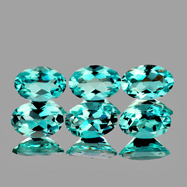 5x3 mm Oval 6 pcs AAA Fire Luster Natural Green Blue Apatite [VVS]