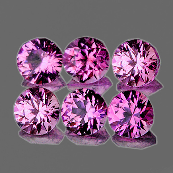 3.00 mm Round 6pcs AAA Fire Natural Pinkish Purple Sapphire [Flawless-VVS]