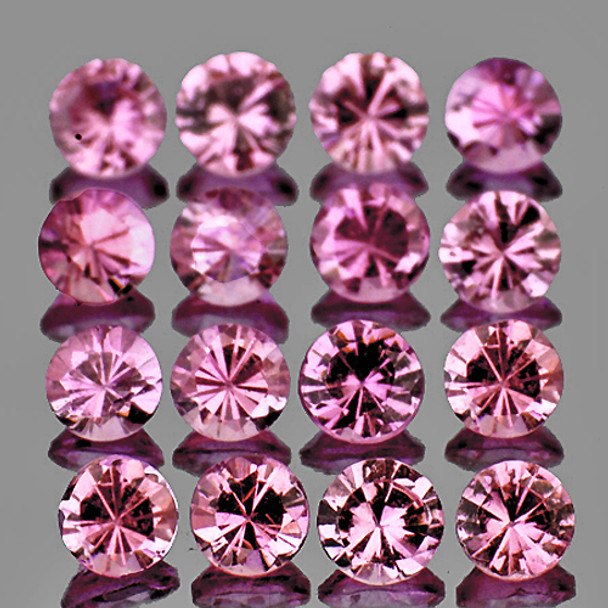 2.20 mm Round 16 pcs AAA Fire Luster Natural Sparkling Pink Sapphire [Flawless-VVS]