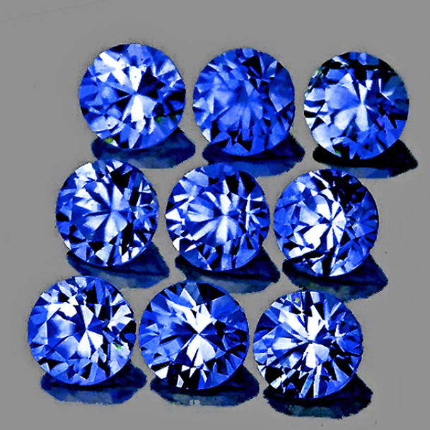 2.70 mm Round 9pcs Natural Intense Ceylon Blue Sapphire [Flawless-VVS]-{AAA Grade}