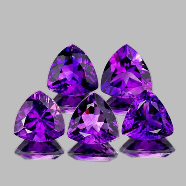 5.00 mm Trillion 5 pieces AAA Luster Natural Intense Purple Amethyst [Flawless-VVS]