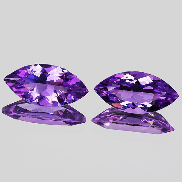 12x6 mm Marquise 2 pcs AAA Luster Natural Pinkish Purple Amethsyt [Flawless-VVS]