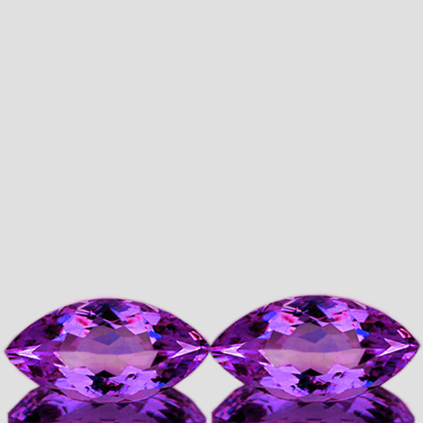 14x7 mm Marquise 2 pcs AAA Fire Luster Natural Purple Amethyst [Flawless-VVS]