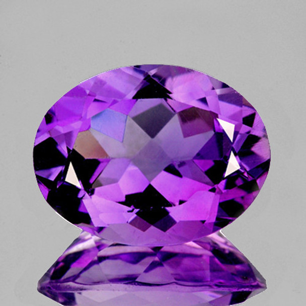 9x7 mm Oval 1 piece AAA Brilliant Luster Natural Pinkish Purple Amethyst [Flawless-VVS}