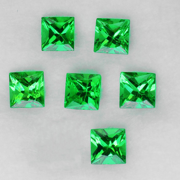 2.80 mm Square 6 pieces AAA Luster Natural Intense Chrome Green Tsavorite Garnet [VVS]-AAA Grade